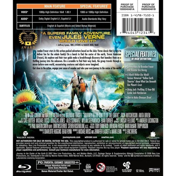 Journey to the Center of Earth (Blu-ray 2008) Like New Condition - Picture 2 of 2
